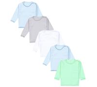 Wickelshirt TUPTAM "Wickelshirt Unisex Baby Wickelshirt Langarm 5er Pack", Jungen, Gr. 50, blau (junge), Obermaterial: 100% Baumwolle CO., Shirts (24105706-50) junge