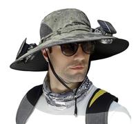 Wide Brim Solar Fan Outdoor Fishing Hat Ventilator Mütze für Herren Outdoor Solar Sonnenenergie Hut Kappe Wiederaufladbarer Hut mit Ventilator Solar Fan Outdoor Hat Sonnenschutz Lüfter Kappe