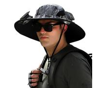 Wide Brim Solar Fan Outdoor Fishing Hat Ventilator Mütze für Herren Outdoor Solar Sonnenenergie Hut Kappe Wiederaufladbarer Hut mit Ventilator Solar Fan Outdoor Hat Sonnenschutz Lüfter Kappe