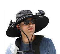 Wide Brim Solar Fan Outdoor Fishing Hat,Ventilator Mütze für Herren,Outdoor Solar Sonnenenergie Hut Kappe,Wiederaufladbarer Hut mit Ventilator,Solar Fan Outdoor Hat,Sonnenschutz Lüfter Kappe (1, A)