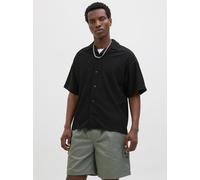 Wide Fit Hawaii-hemd L Schwarz