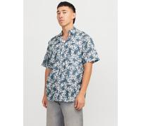 Wide Fit Hawaii-hemd M Blau
