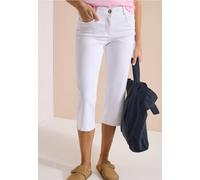 Loose-fit-Jeans CECIL, Damen, Gr. 28, Länge 20, weiß, Jeans, 78% Baumwolle, 21% Elastomultiester, 1% Elasthan, unifarben, kniebedeckend, Jeans, High Waist (92959914-28) weiß