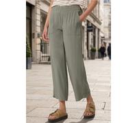 Culotte STREET ONE STUDIO, Damen, Gr. 42, Länge 28, sea spray grün, Stoff, 100% Viskose, unifarben, loose fit knöchelfrei, Hosen Culotte, mit Wide Legs (68357406-42) sea spray grün