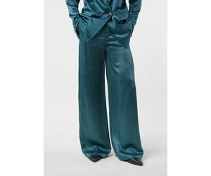 Wide-Leg-Hose aus Crinkle-Satin petrol 36/REG