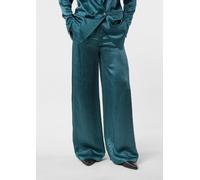 Wide-Leg-Hose aus Crinkle-Satin petrol 40/REG