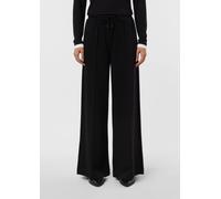 Wide-Leg-Hose aus Jersey mit Elastikbund und Biese schwarz 46