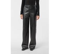 Wide-Leg-Hose aus Kunstleder schwarz 34/REG