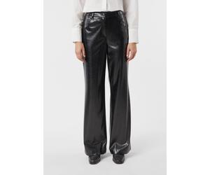 Wide-Leg-Hose aus Kunstleder schwarz 34/REG
