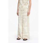 Wide-Leg-Hose aus Leinenmix mit Seitentaschen creme 46/REG