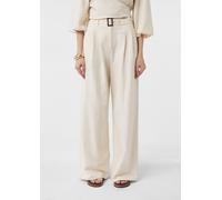 Wide-Leg-Hose aus Leinenmix mit Stoffgürtel | comma x Füsun Lindner beige 40/REG