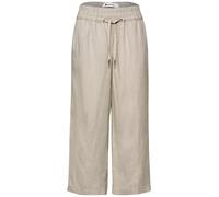 Wide Leg Hose im Loose Fit aus Leinen Beige 40