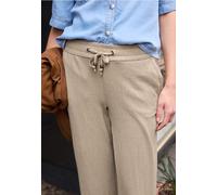Culotte STREET ONE STUDIO, Damen, Gr. 40, Länge 30, silent sand, Stoff, 79% Polyester, 20% Viskose, 1% Elasthan, unifarben, loose fit lang, Hosen Culotte, Middle Waist (50310619-40) silent sand