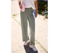Wide Leg Hose in Rippstruktur