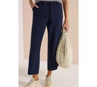 Culotte CECIL, Damen, Gr. XS, Länge 28, blau (universal blau), Web, 75% Baumwolle, 25% Modal, unifarben, loose fit knöchelfrei, Hosen Culotte, aus Seersucker-Material (23933229-XS) universal blau