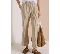 Stoffhose CECIL, Damen, Gr. XL, Länge 28, cashmere beige, Stoff, 71% Polyester, 25% Viskose, 4% Elasthan, gestreift, loose fit knöchelfrei, Hosen Stoffhose, mit Elastikbund (30894920-XL) cashmere beig
