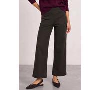 Stoffhose STREET ONE, Damen, Gr. 36, Länge 28, schwarz coffee, Stoff, 73% Polyester, 24% Viskose, 3% Elasthan, unifarben, normal 7/8-Länge, Hosen Stoffhose, mit Wide Legs (96135019-36) schwarz coffee