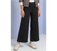 Stoffhose STREET ONE, Damen, Gr. 32, Länge 28, anthrazit melange, Stoff, 73% Polyester, 24% Viskose, 3% Elasthan, unifarben, normal 7/8-Länge, Hosen Stoffhose, mit Wide Legs (37529429-32) anthrazit me