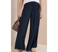 Wide Leg Hose mit Crepe Struktur
