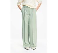 Wide-Leg-Hose mit Falten und doppeltem Bund grün 36/LONG