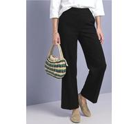 Stoffhose STREET ONE, Damen, Gr. 34, Länge 26, schwarz, Stoff, 61% Viskose, 32% Polyamid, 7% Elasthan, unifarben, comfort fit 7/8-Länge, Hosen Stoffhose, mit Wide Legs, Topseller (68840830-34) schwarz