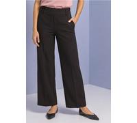 Stoffhose STREET ONE, Damen, Gr. 32, Länge 26, schwarz (schwarz coffee), Stoff, 61% Viskose, 32% Polyamid, 7% Elasthan, unifarben, comfort fit 7/8-Länge, Hosen Stoffhose, mit Wide Legs (24612031-32) s