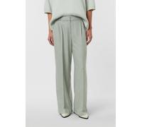 Stoffhose COMMA, Damen, Gr. 38, light khaki, Web, Obermaterial: 52% Viskose, 45% Polyester, 3% Elasthan, meliert, normal lang, Hosen Stoffhose, meliert, mit geradem Bein und Bundfalte (11696711-38) li