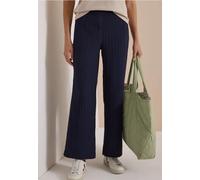 Stoffhose CECIL, Damen, Gr. XS, Länge 30, blau (urban dunkelblau), Stoff, 53% Viskose, 46% Polyester, 1% Elasthan, gestreift, loose fit lang, Hosen Stoffhose, mit Wide Legs (76091748-XS) urban dunkelb