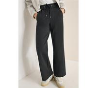 Culotte CECIL, Damen, Gr. XL, Länge 30, deep grau melange, Stoff, 61% Viskose, 32% Polyamid, 7% Elasthan, unifarben mit Farbeinsatz, loose fit knöchellang, Hosen Culotte, mit Tape (78111455-XL) deep g