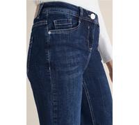 Slim-fit-Jeans CECIL, Damen, Gr. 30, Länge 32, dunkelblau wash, Jeans, 89% Baumwolle, 9% Polyester, 2% Elasthan, unifarben, normal, Jeans Slim-fit-Jeans, High Waist (28610059-30) dunkelblau wash