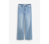 Weite Jeans BONPRIX, Damen, Gr. 48, K-Gr, blau (eisblau denim used), Denim/Jeans, Obermaterial: 99% Baumwolle, 1% Elasthan, loose fit, Jeans, Loose Fit, High Waist, mit Elasthan, aus leichter Baumwoll