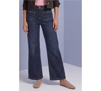 Loose-fit-Jeans STREET ONE, Damen, Gr. 33, Länge 30, blau (dunkelblau soft washed), Jeans, 82% Baumwolle, 15% Polyester, 3% Elasthan, unifarben, lang, Jeans, im Loose Fit (26194425-33) dunkelblau soft