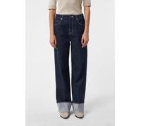 Comma Wide-Leg-Jeans mit Umschlag und Kontrastnähten