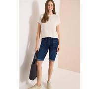 Loose-fit-Jeans CECIL, Damen, Gr. 27, mid blau wash, Jeans, 72% Baumwolle, 25% Polyester, 3% Elasthan, unifarben, kurz, Jeans, mit Wide Legs (86928713-27) mid blau wash