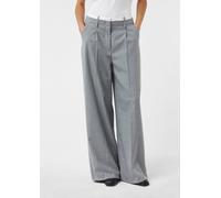 Wide Leg-Nadelstreifenhose mit angesetztem Kontrastbund grau 36/REG