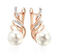 (wie das Bild) Persönlichkeit Gold Silber Farbe Ohrringe hohle geometrische synthetische Perle Damen