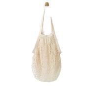 Wiederverwendbare Einkaufstasche von Metyou, aus Netzstoff, Organizer, Einkaufen, Tasche für Obst, Aufbewahrung, Shopper beige