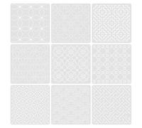Wiederverwendbares Sashiko Stickschablonen Set aus PET, 13 x 13 cm, geometrische Muster Layout Blätter Quilten und Heimnähen Sashiko Schablonen Set, Stickbögen, Quiltmuster Layout Vorlage, PET