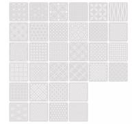 Wiederverwendbares Sashiko Stickschablonen Set aus PET, 13 x 13 cm, geometrische Muster Layout Blätter Quilten und Heimnähen Sashiko Schablonen Set, Stickbögen, Quiltmuster Layout Vorlage, PET
