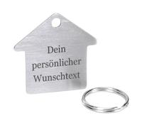 WIENS3D Schlüsselanhänger Personalisiert mit Gravur HAUS | für Partner, Schuldkind, Home, Führerschein, Wohnung Schlüssel Auto Wunschgravur