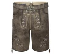 Wiesnstern Trachten-Lederhose Valentin Herren kurz - Echtleder mit Hosenträgern, Gürtel & Stickerei - Trachtenhose für Oktoberfest, Volksfest