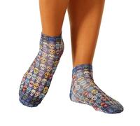 Wigglesteps | Women's Sneaker Socks | Blue Skull Collection | EU 36-40 (Blue)