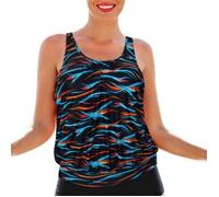 Wiki Korfu Tankini Top Blau/Orange C/D Medium Damen
