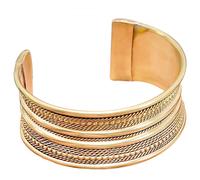 Wikinger Armreif aus Messing mit geflochtenem Muster, 2,5 cm breit