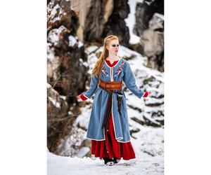 Wikinger Birka Mantel Taubenblau „Skadi“ XXXL