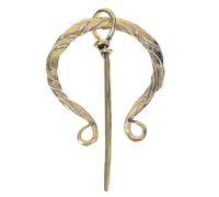 Wikinger Brustnadel Gold aus Legierung als Brosche Schmuck | Kostümzubehör für Partyoutfits, Feine Verarbeitung, Collar Tasche Zubehör und Deko im Vintage Look