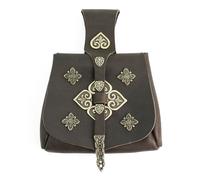 Wikinger Gürteltasche Birka oder Ås Tasche reich beschlagen Braun