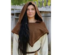 Wikinger Gugel, Diamantköper, Wolle, braun „Eske“