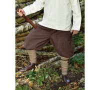 Battle-Merchant Wikingerhose Rushose Olaf – LARP-Hose, Herren, für Wadenwickel – L, Braun