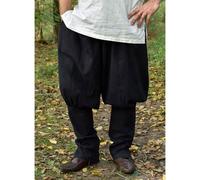 Battle-Merchant - Wikingerhose - Rushose Olaf - LARP-Hose - Mittelalterhose - Herren Hose für Wadenwickel - S-XXXL (L, Schwarz)
